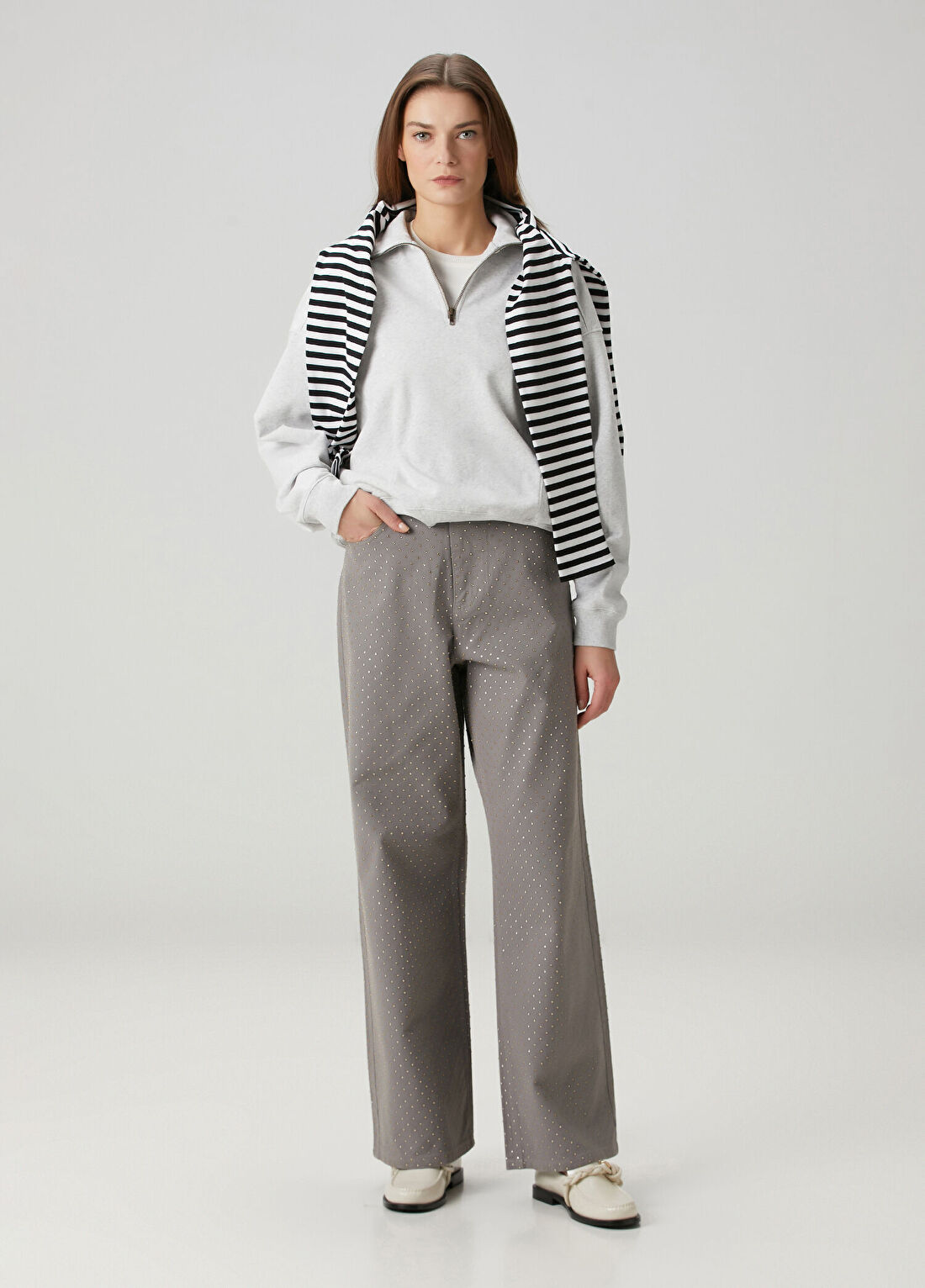 Sandro Golden Gri Jean Pantolon