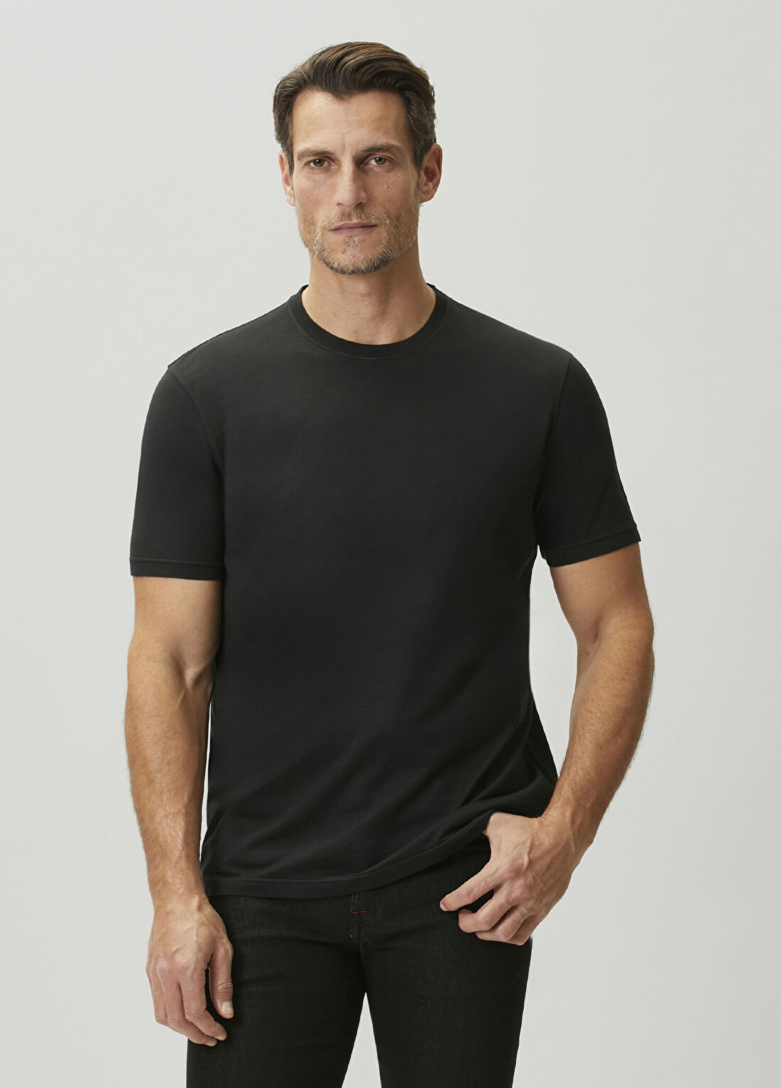 Kiton Siyah İpek T-shirt