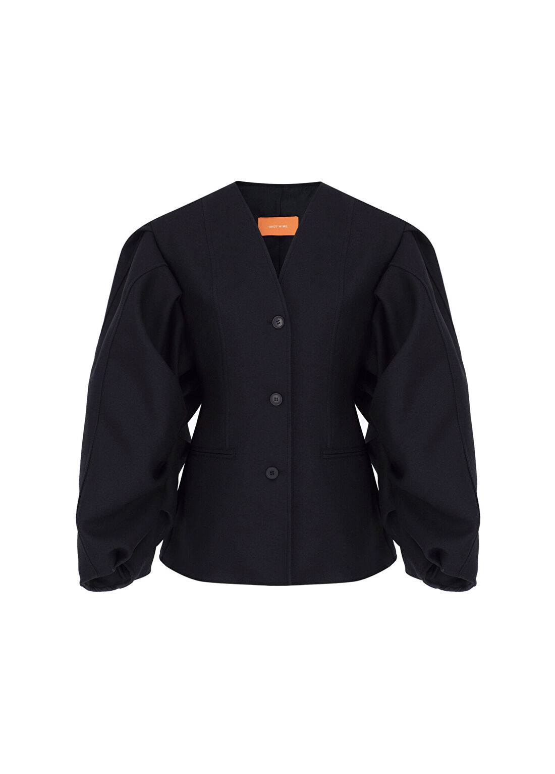Ghüt W Me Elvira Siyah Kol Detaylı Slim Fit Kadın Blazer Ceket