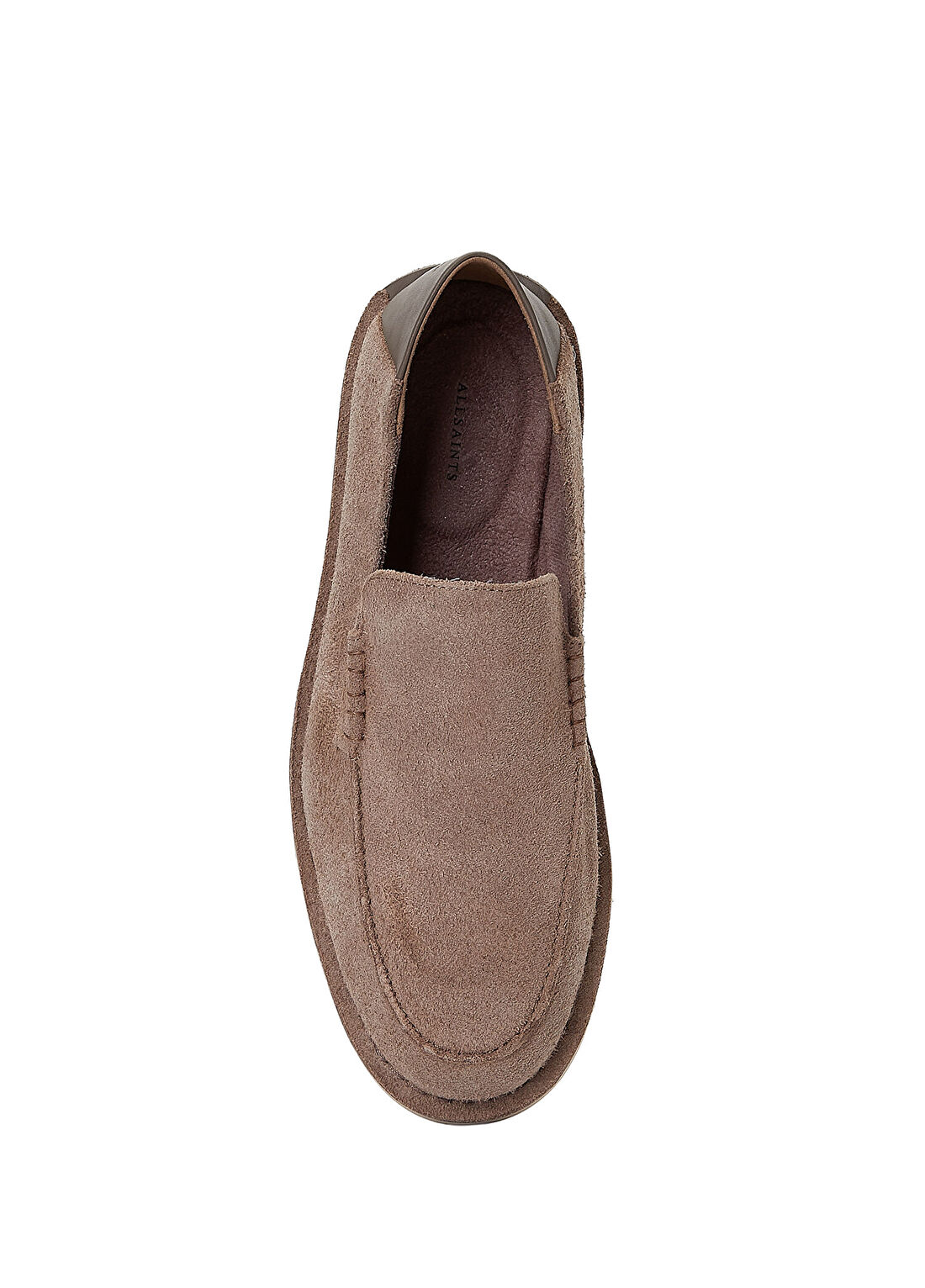 AllSaints Bej Erkek Nubuk Loafer görsel 4
