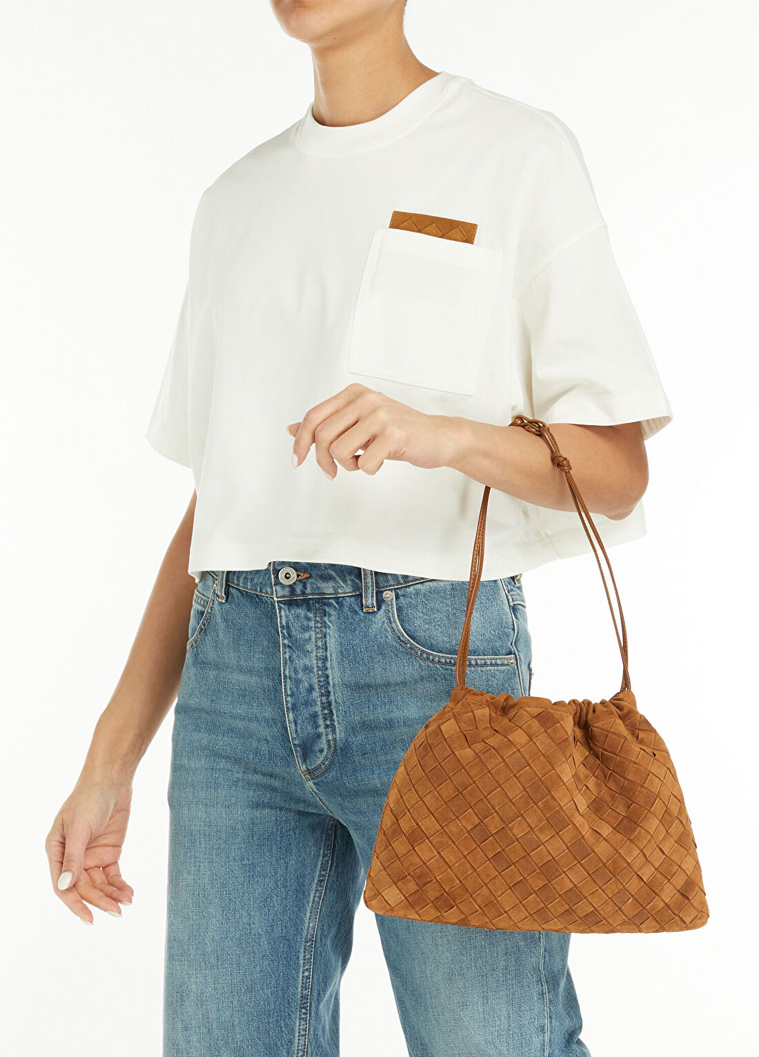Bottega Veneta Taba Örgü Dokulu Kadın Deri Çanta görsel 2
