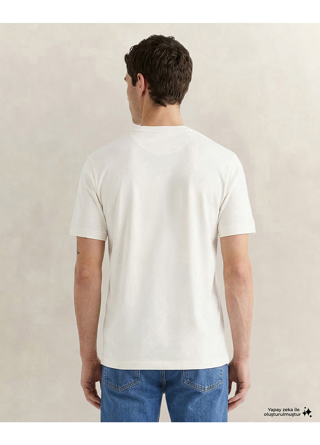 Gant Beyaz Kısa Kollu Erkek T-Shirt görsel 2