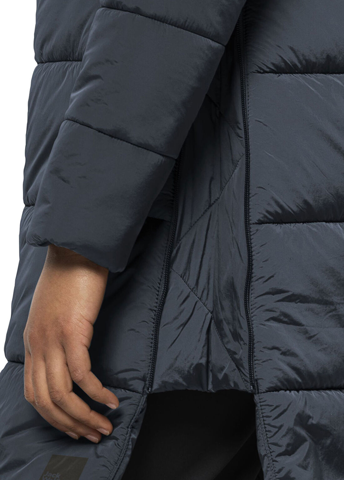 Jack Wolfskin Eisbach W Siyah Kapüşonlu Kadın Mont görsel 2