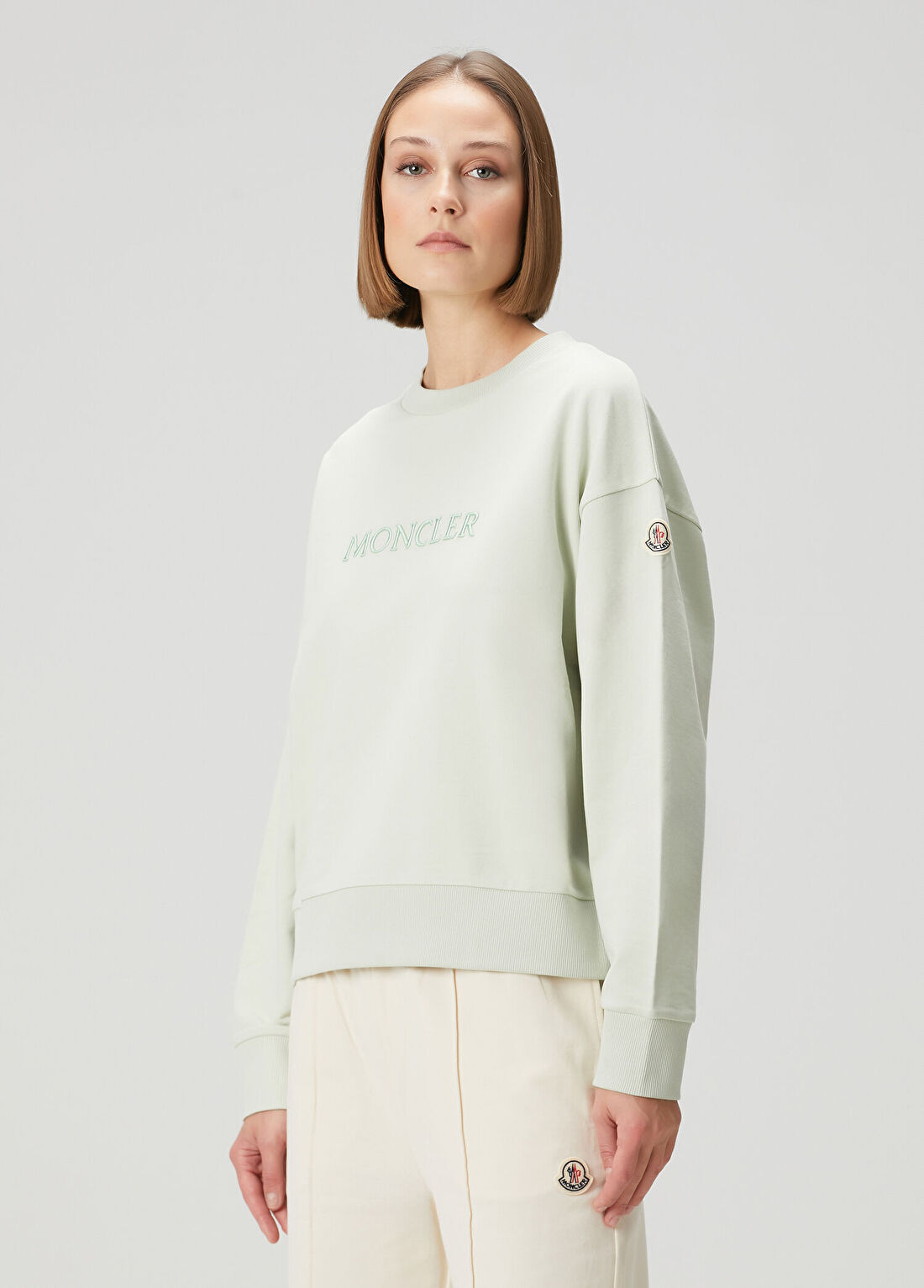 Moncler Açık Yeşil Logolu Sweatshirt görsel 3