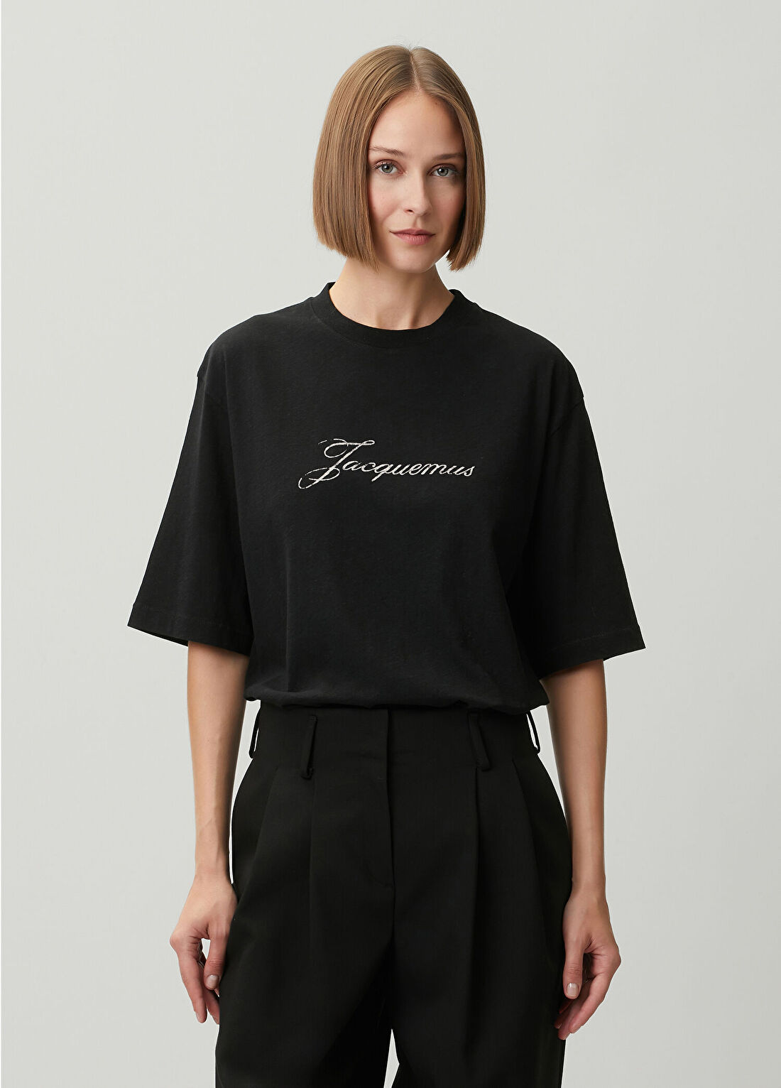 Jacquemus Siyah Logo Baskılı T-shirt