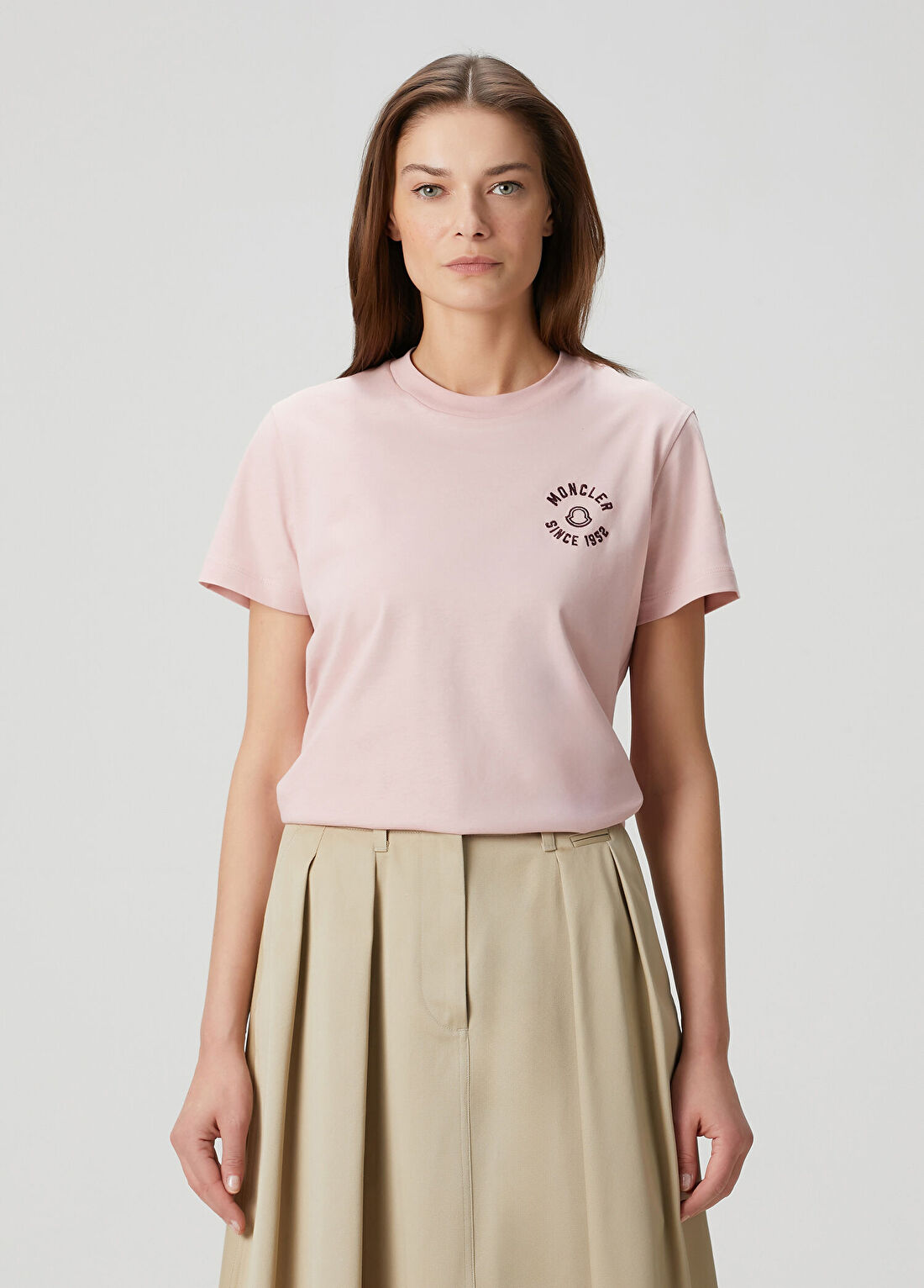 Moncler Pembe Logolu T-shirt