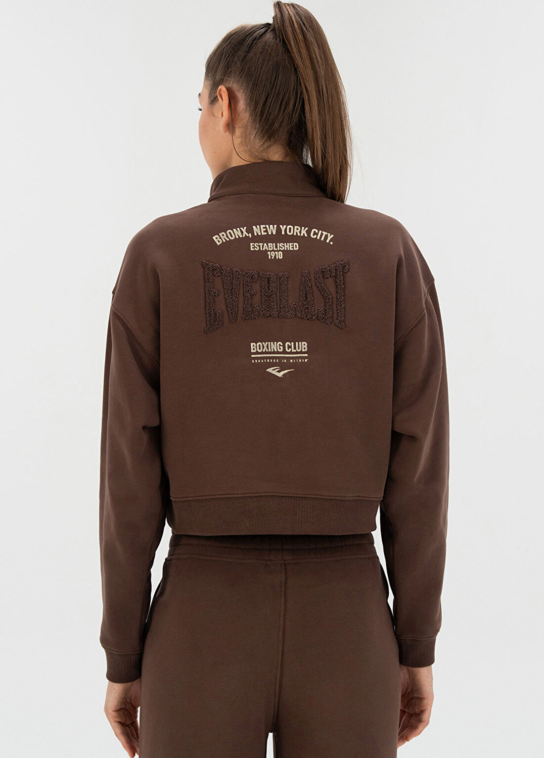 Everlast Bronx NYC Kahverengi Uzun Kollu Kadın Sweatshirt görsel 4