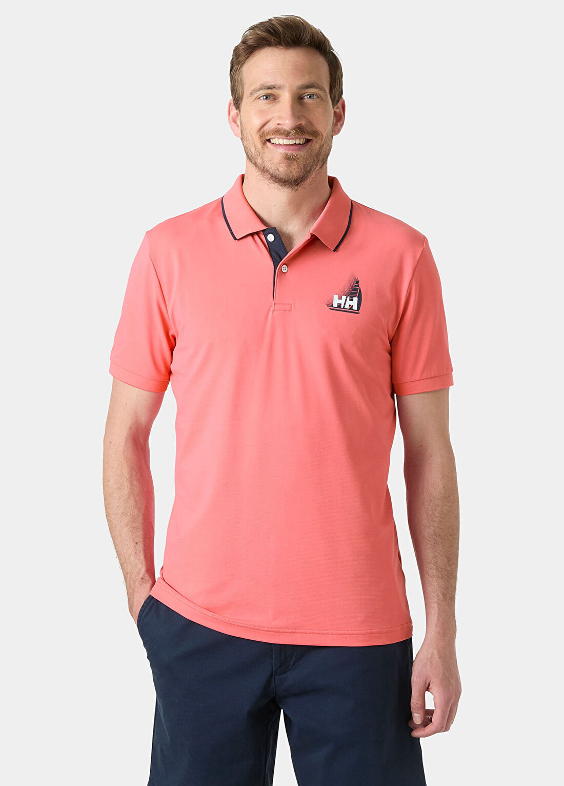 Helly Hansen HP Figari Sunset Pink Polo Yaka Kısa Kollu Erkek T-shirt görsel 3