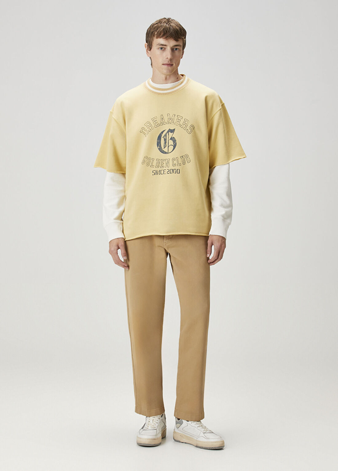 Golden Goose Sarı Logo Baskılı Sweatshirt