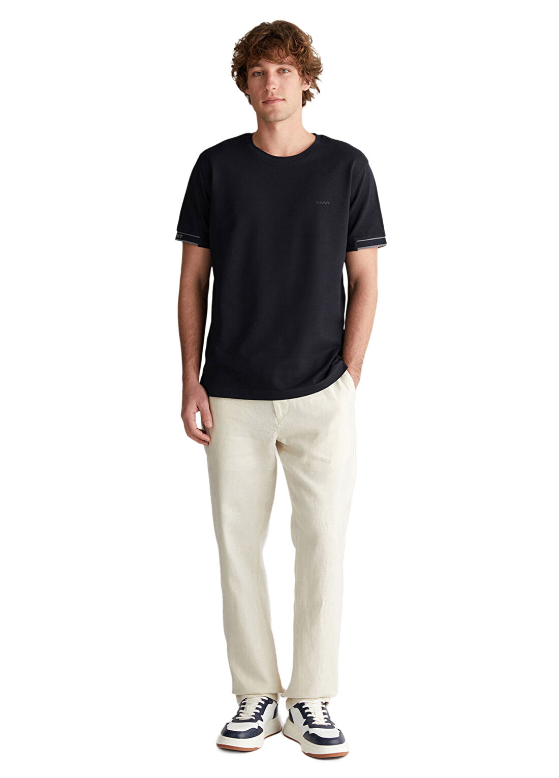 Gant Bej Keten Regular Fit Erkek Pantolon