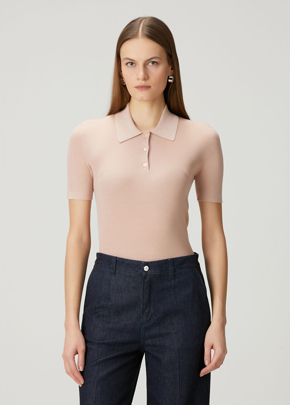Fendi Pudra Yün Polo Triko