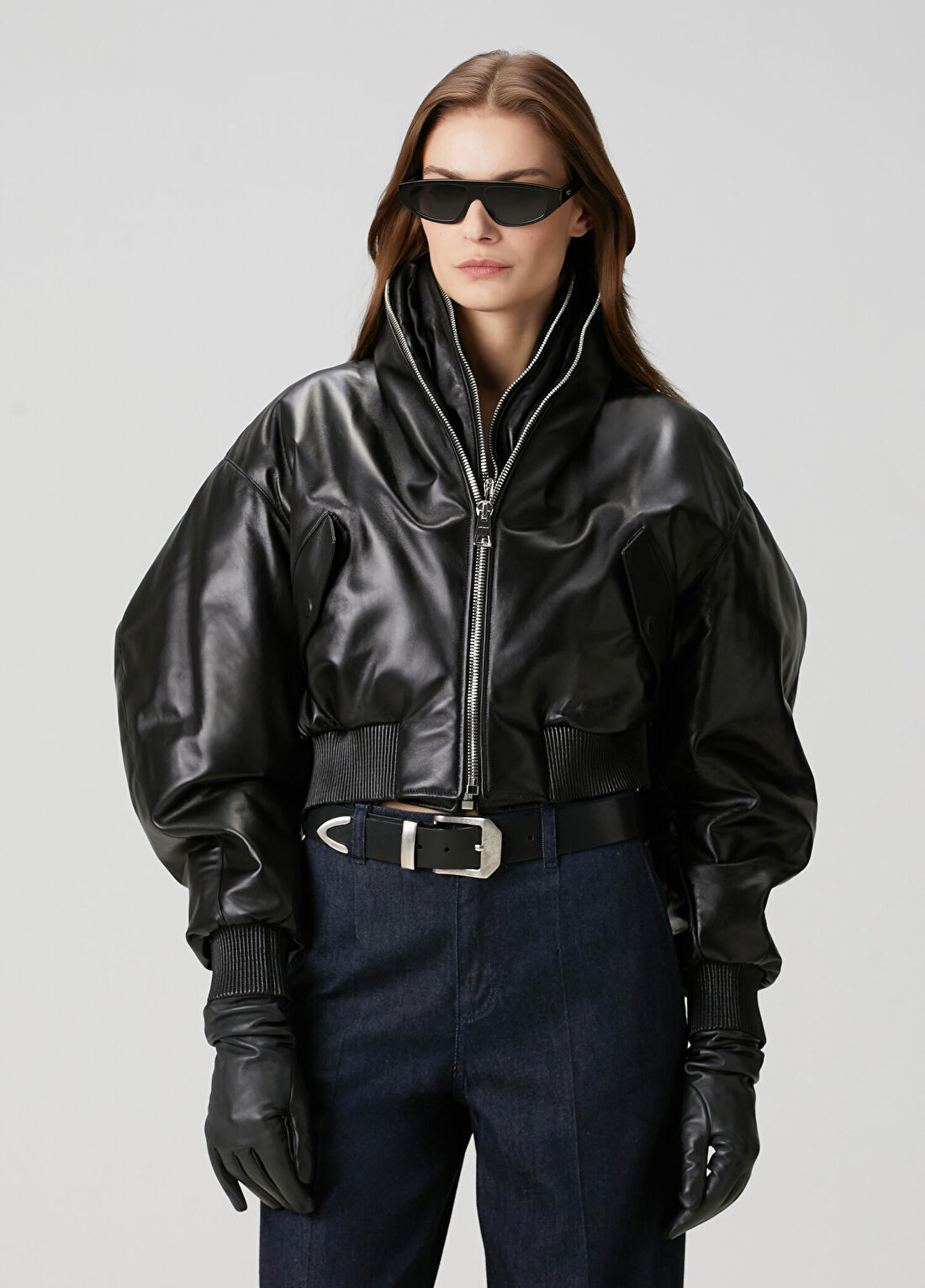 Givenchy Siyah Deri Bomber Ceket