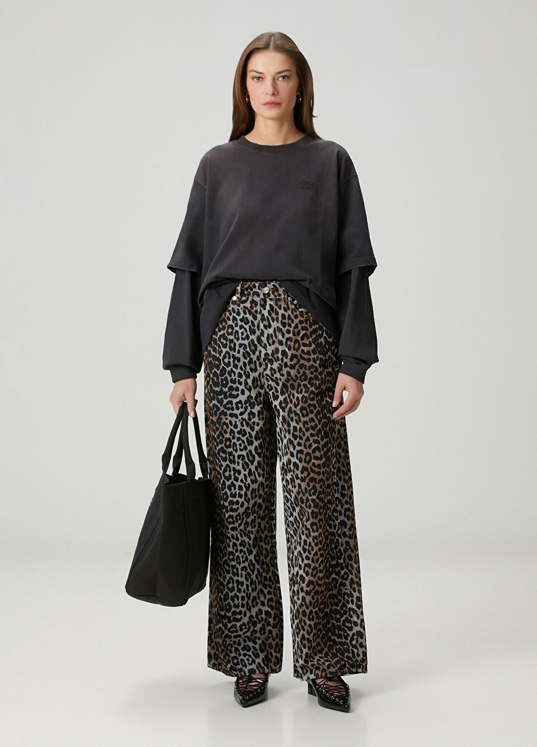 Ganni Leopar Desenli Jean Pantolon