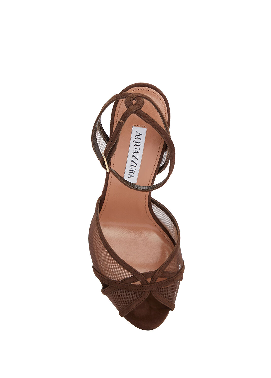 Aquazzura Shear Koyu Kahverengi Kadın Deri Sandalet görsel 4