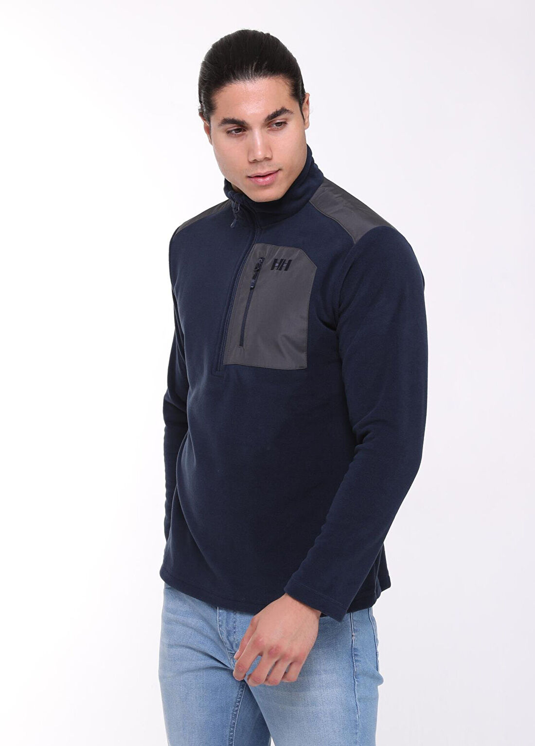 Helly Hansen Block Navy Yarım Fermuarlı Erkek Polar görsel 3