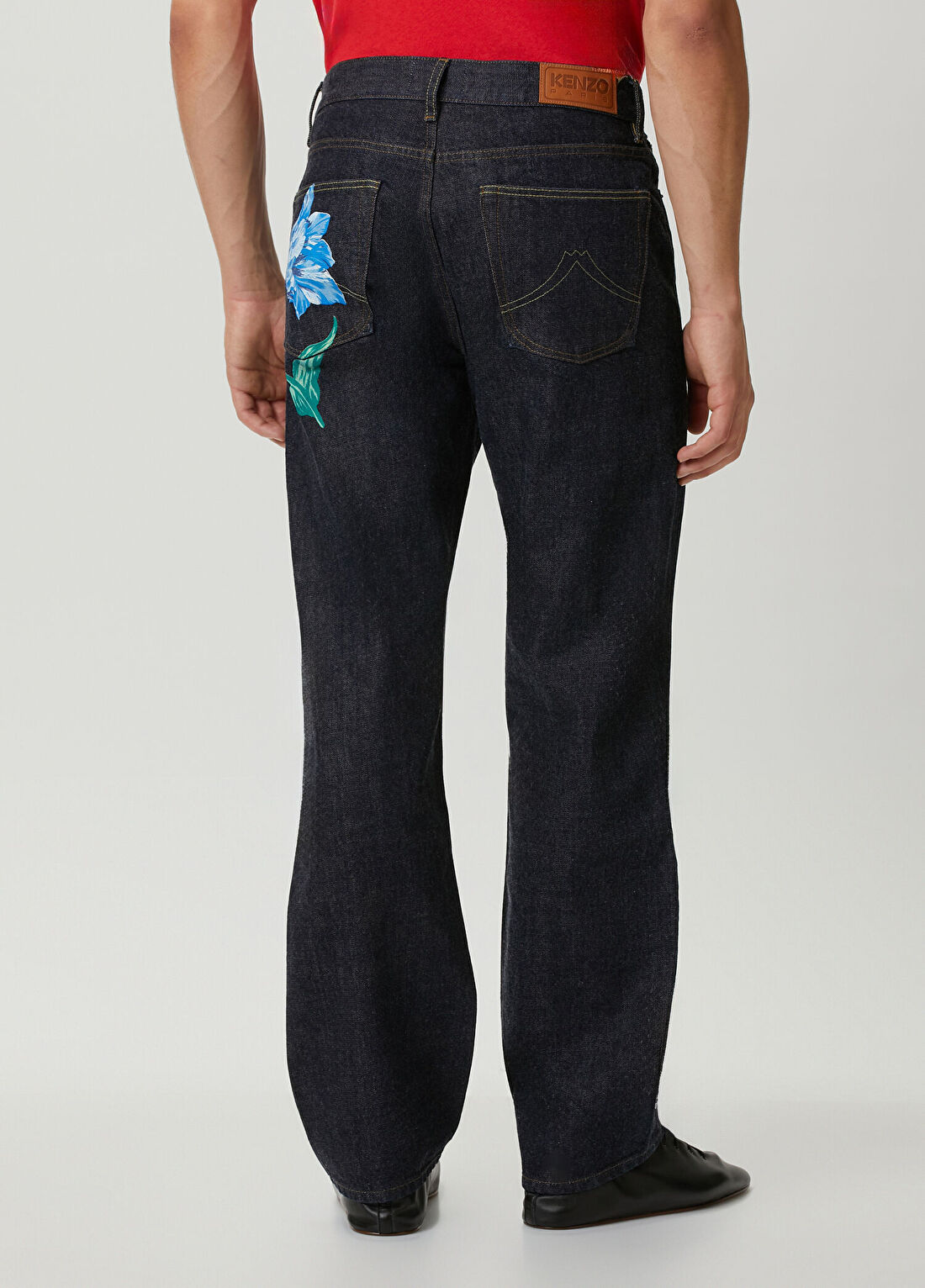 Kenzo Straight Fit Patchwork Indigo Jean Pantolon görsel 3