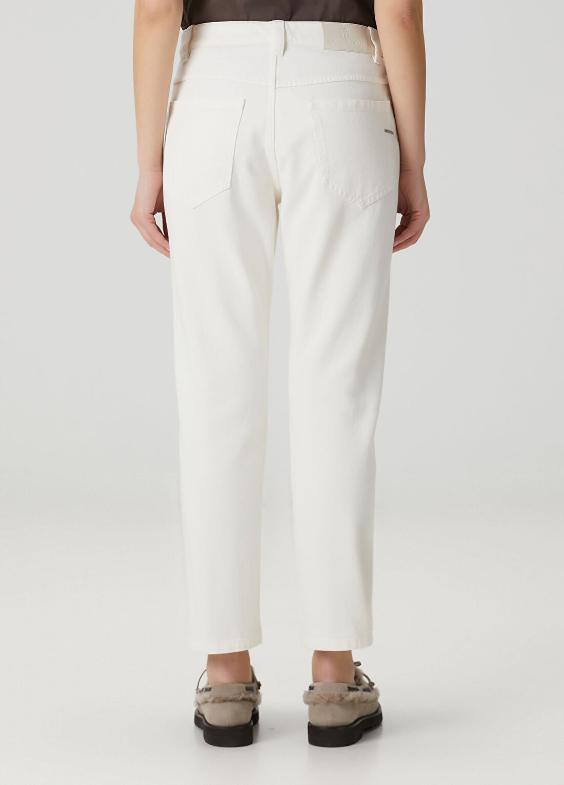 Brunello Cucinelli Ekru Jean Pantolon görsel 4
