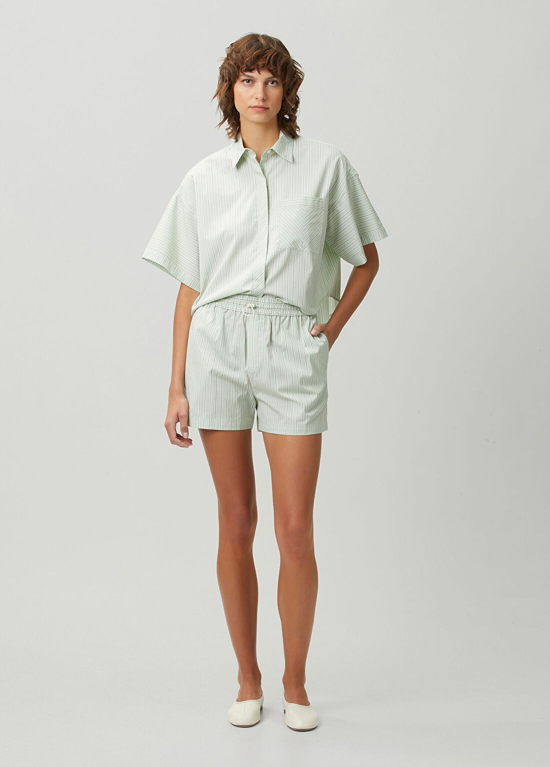 Rag&Bone Marvin Yeşil Çizgili Şort