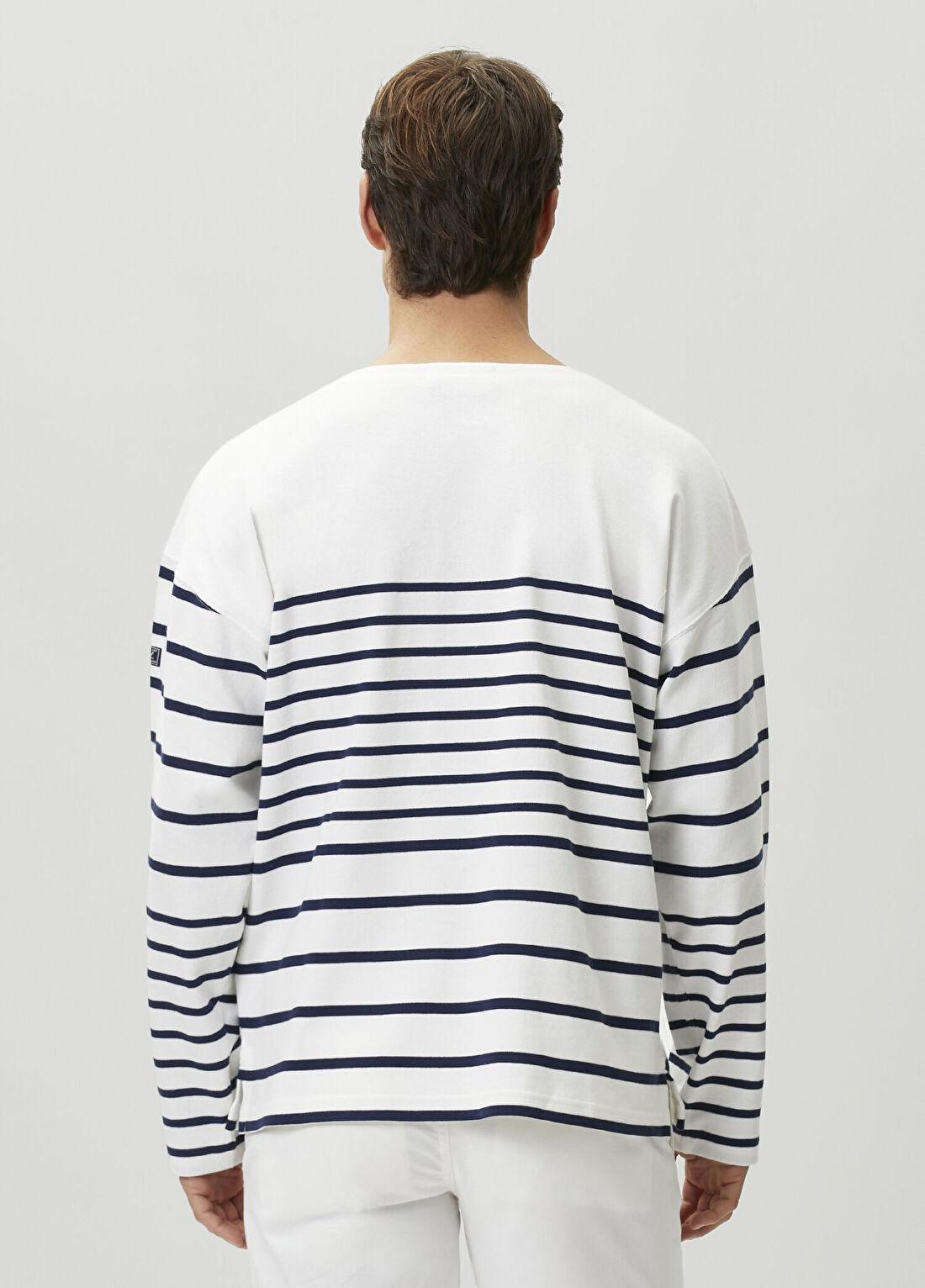 Polo Ralph Lauren Relaxed Fit Lacivert Çizgili Jersey Kazak görsel 4