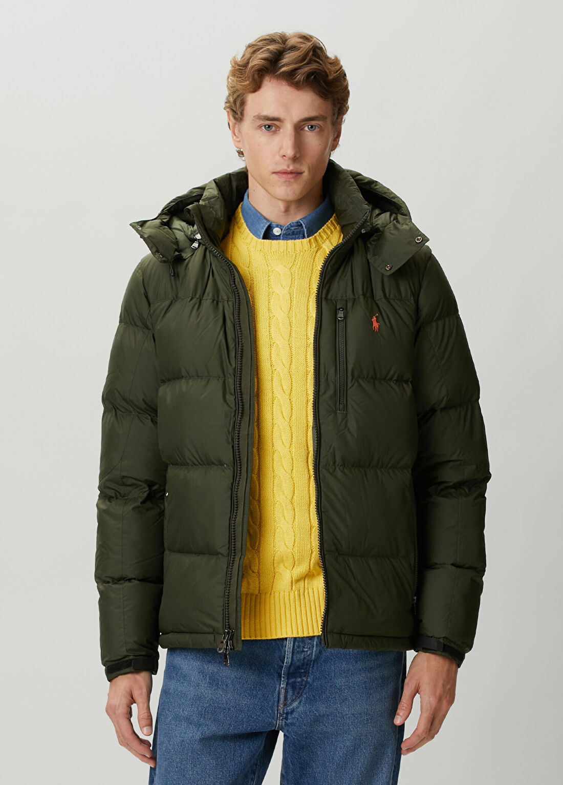 Polo Ralph Lauren Koyu Yeşil Kapüşonlu Puff Mont