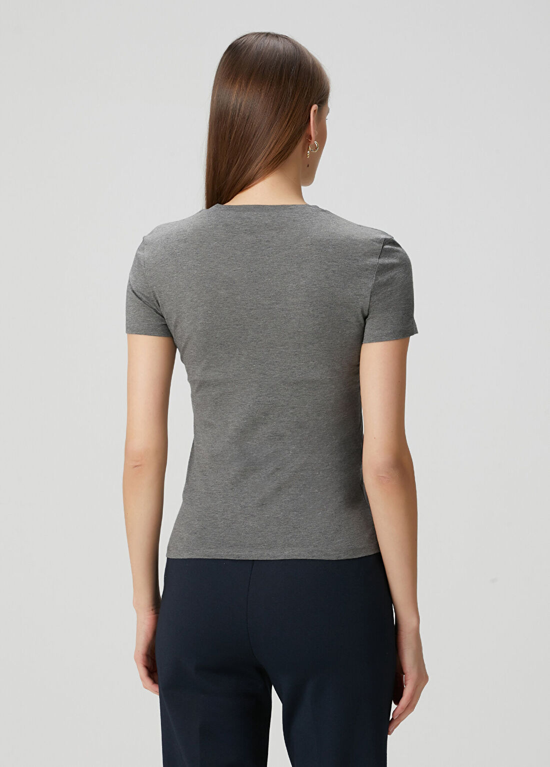 Theory Gri Basic T-shirt görsel 4