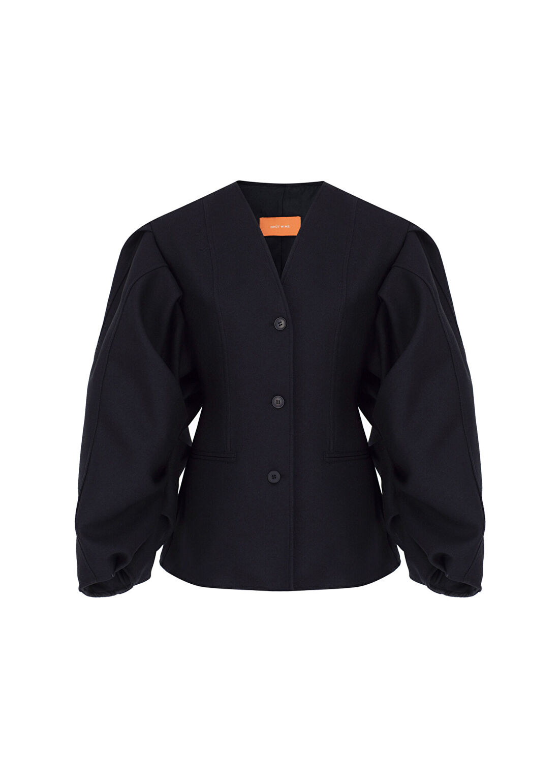 Ghüt W Me Elvira Siyah Kol Detaylı Slim Fit Kadın Blazer Ceket görsel 2