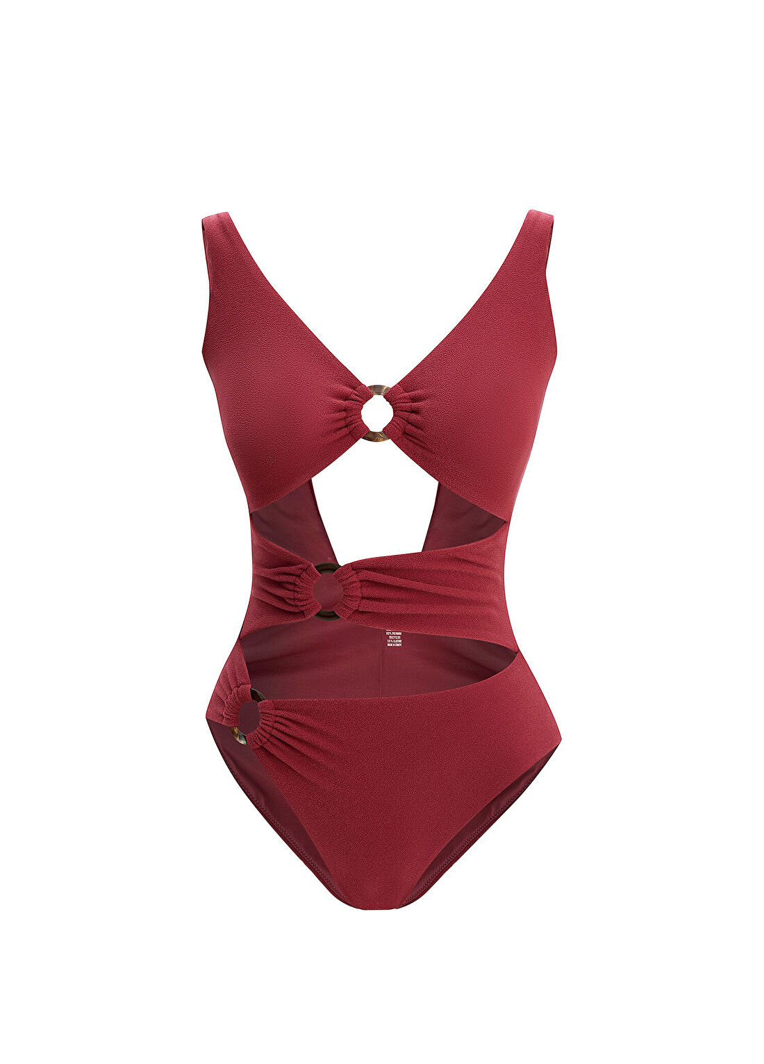 Peralina Stella Bordo Cut Out Detaylı Havlu Dokulu Kadın Mayo görsel 2
