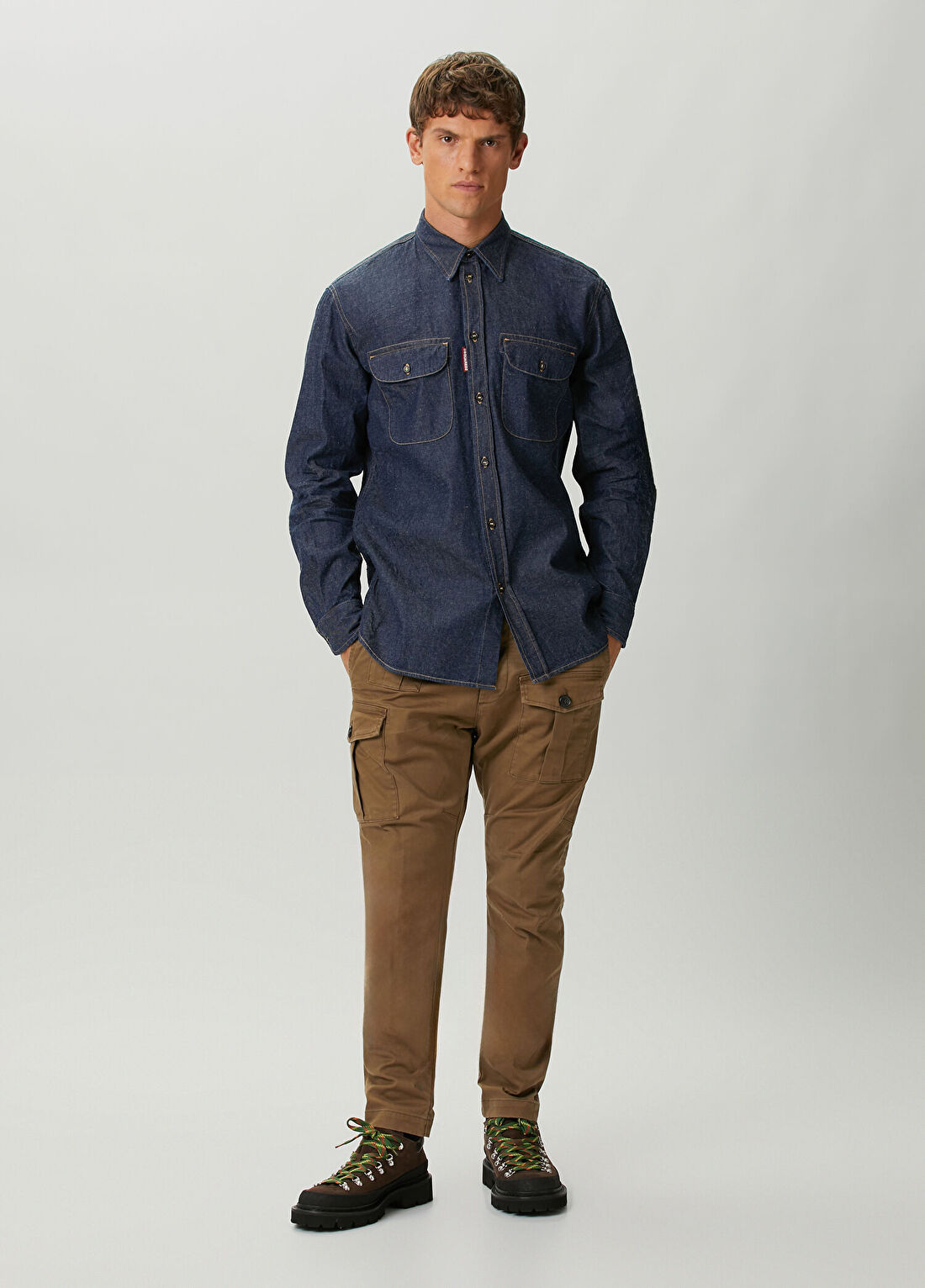 Dsquared2 Western Lacivert Denim Gömlek görsel 2