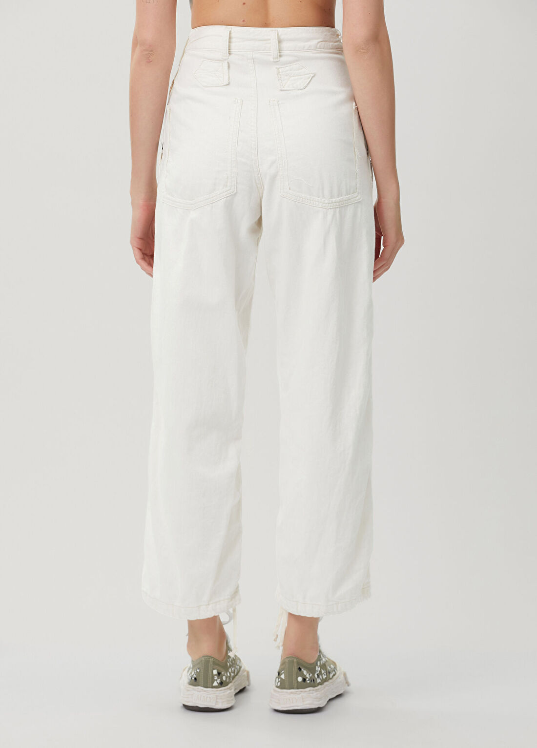 Maison Mihara Yasuhiro Beyaz Jean Pantolon görsel 4