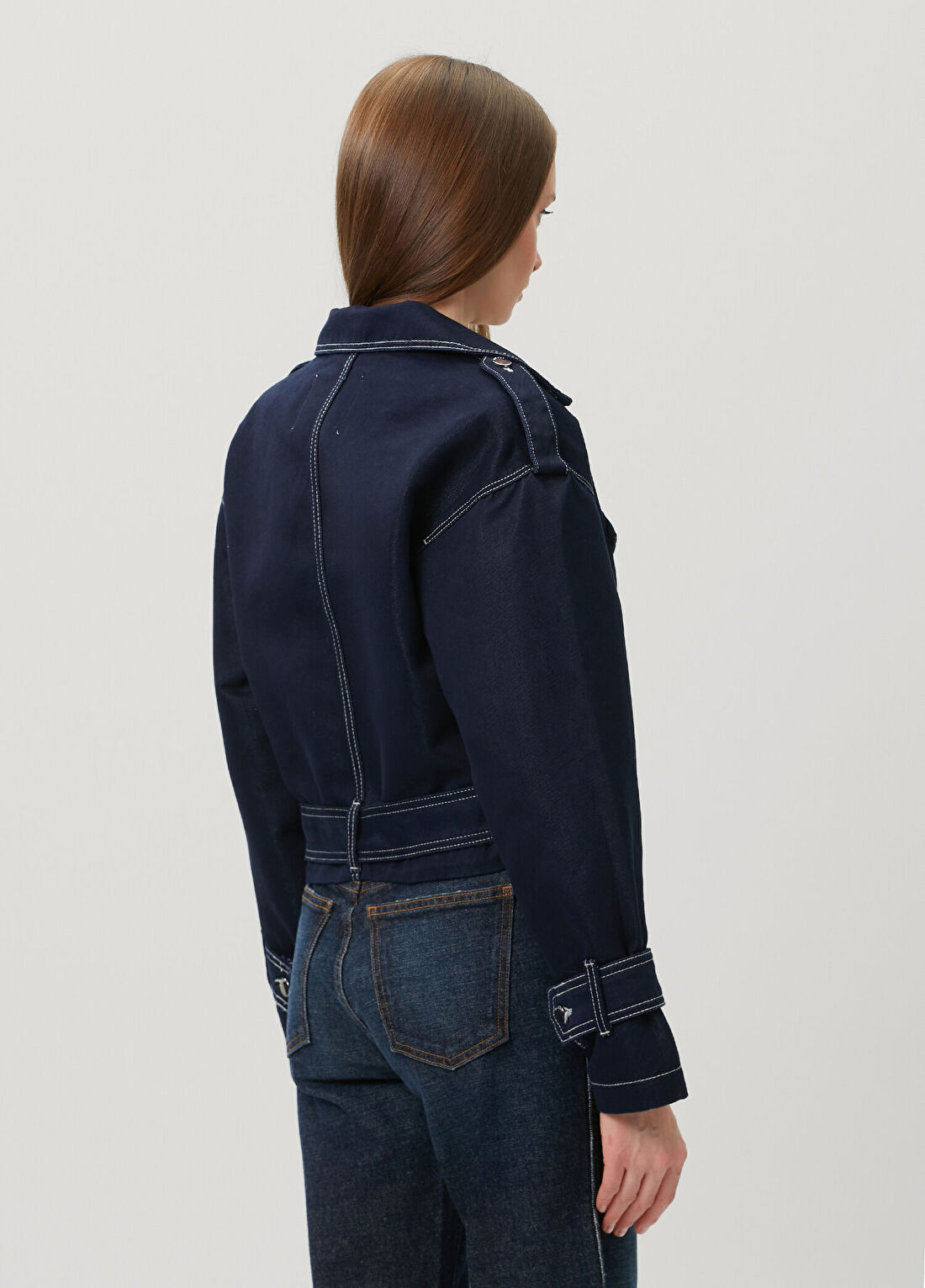 Guess Florence Lacivert Denim Ceket görsel 4