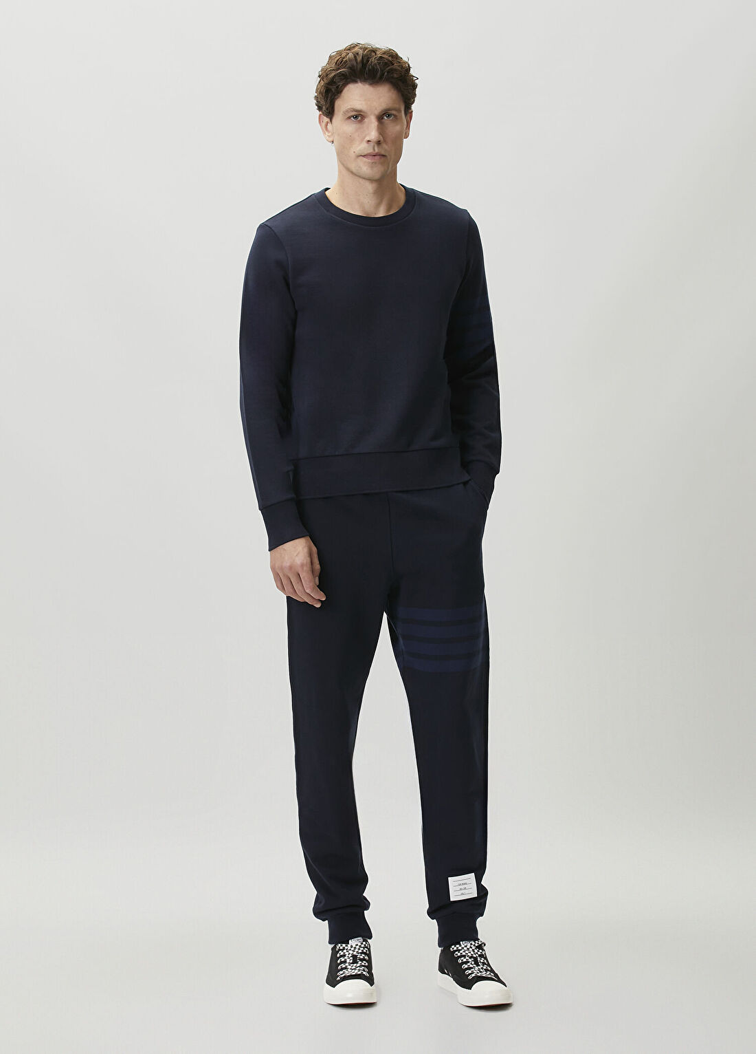 Thom Browne Lacivert Beli Kordonlu Jogger Eşofman Altı
