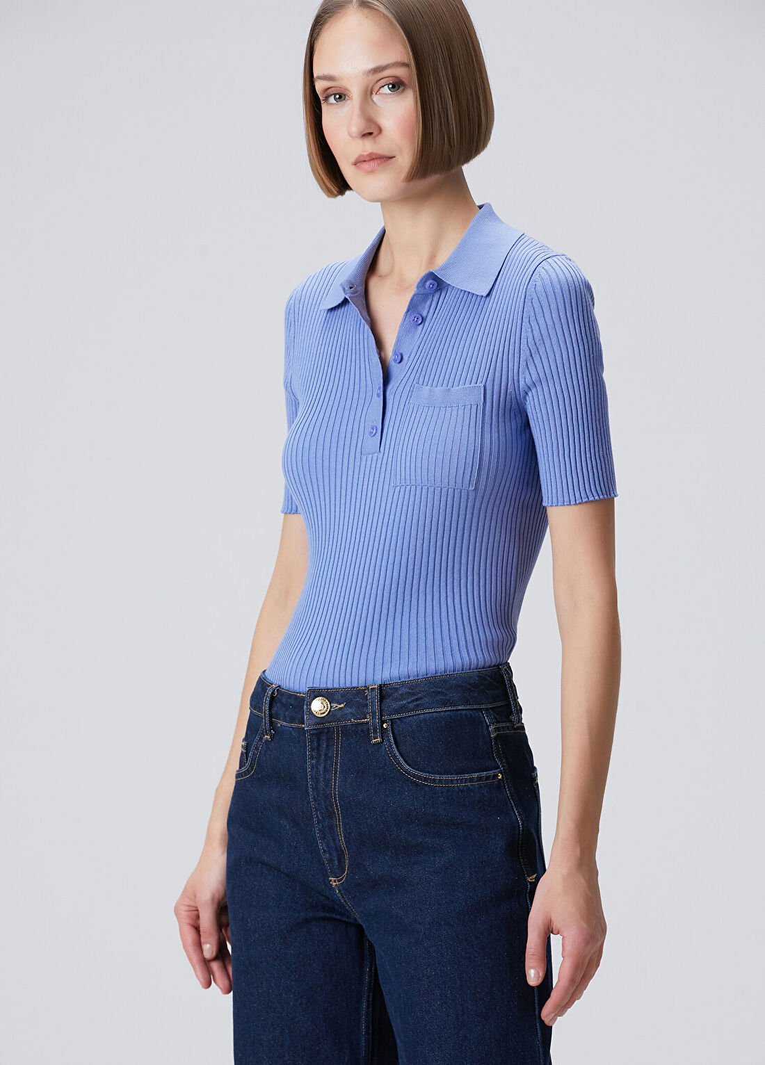Beymen Collection Mavi Ribli Polo Triko