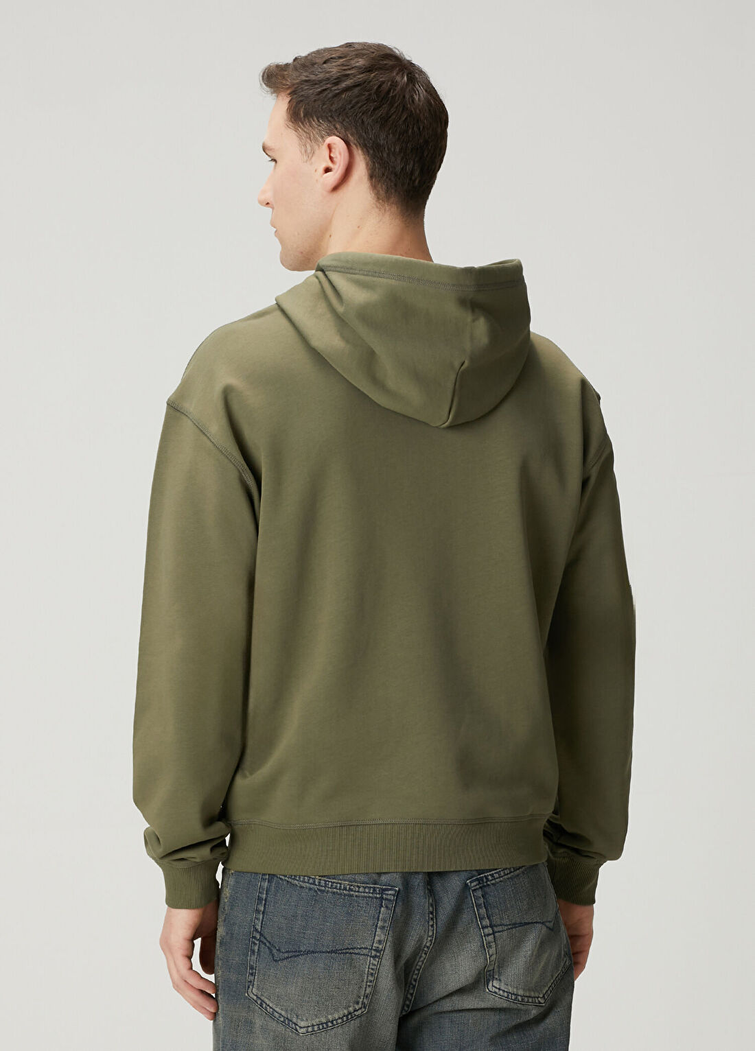Diesel Norm Haki Kapüşonlu Sweatshirt görsel 4