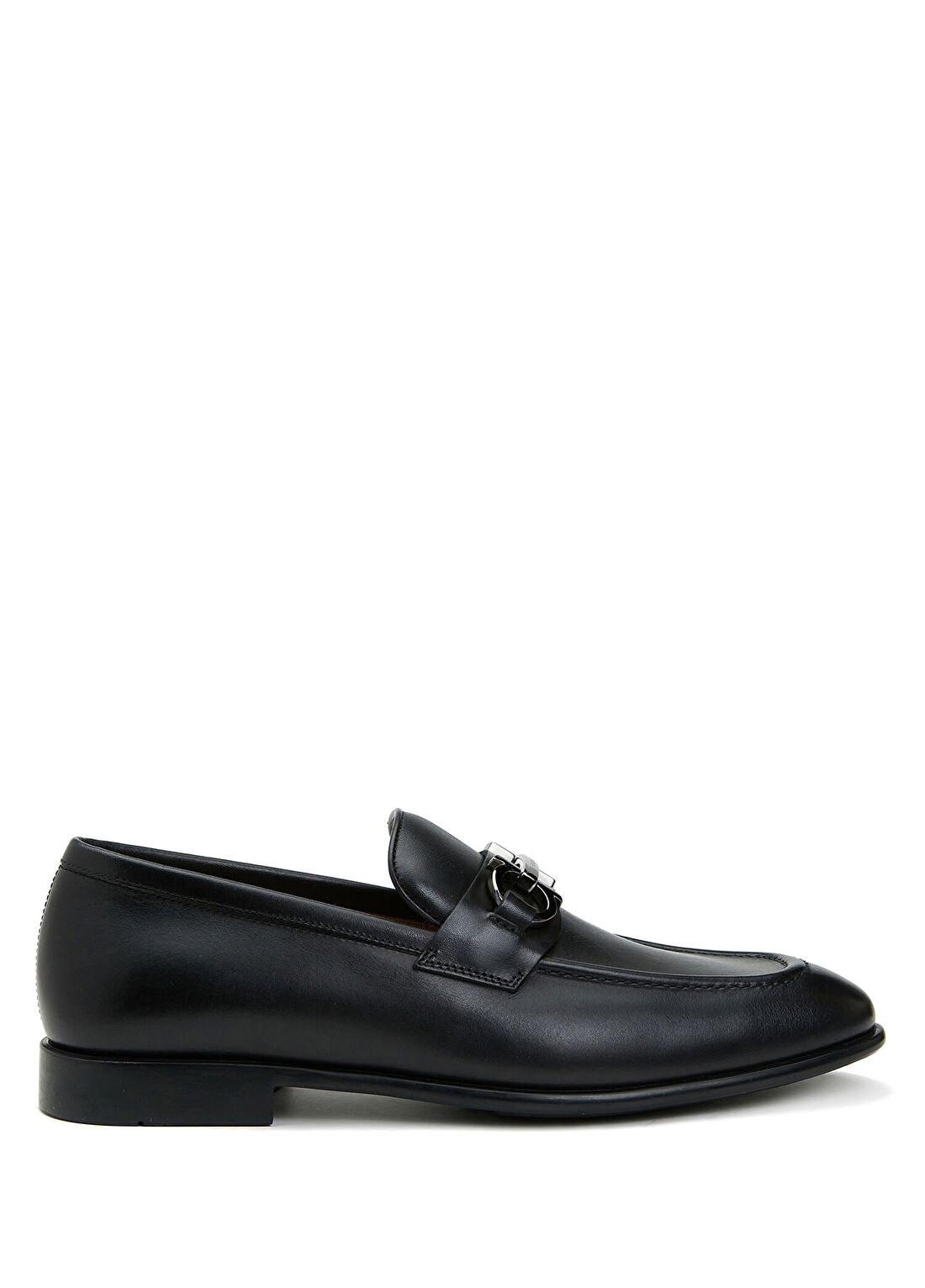 Ferragamo Siyah Logo Detaylı Erkek Deri Loafer
