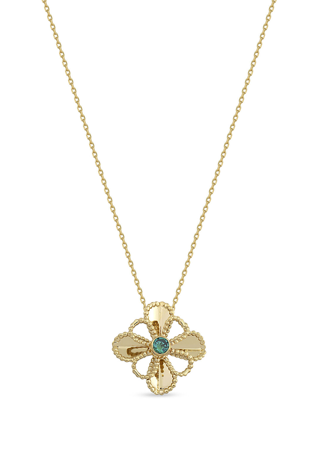 Orena Jewelry Sapphire Lotus 14 Ayar Altın Kadın Kolye