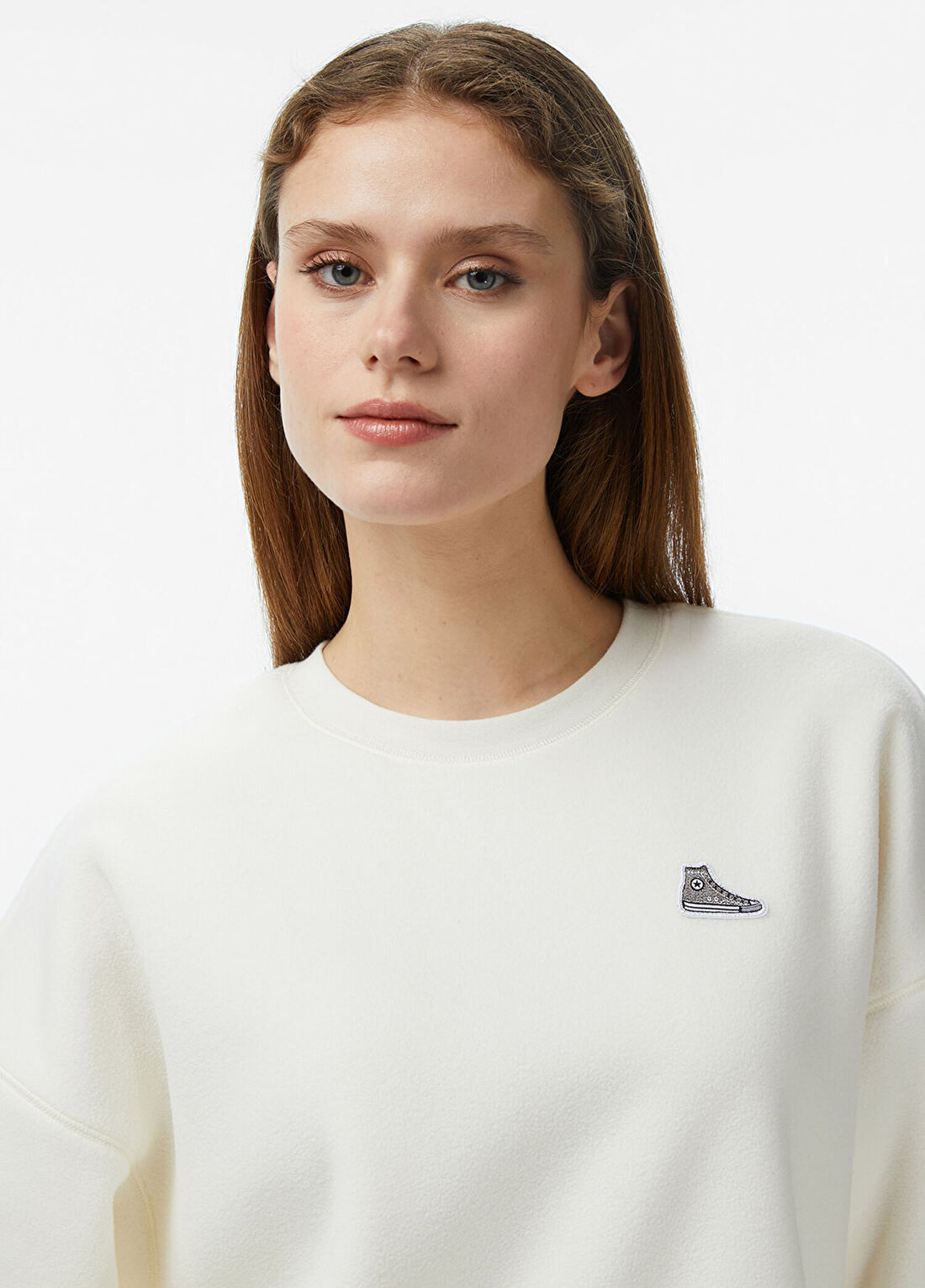 Converse Krem Kadın Sweatshirt görsel 4