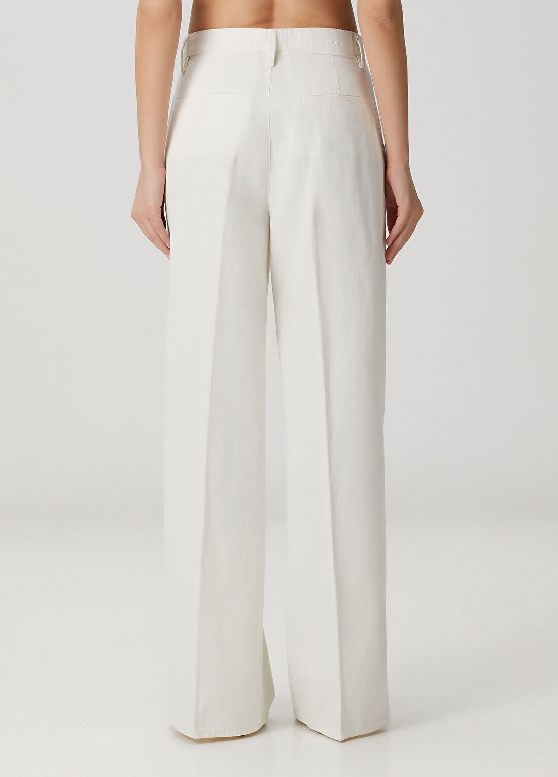 7 For All Mankind Krem Wide Leg Jean Pantolon görsel 4