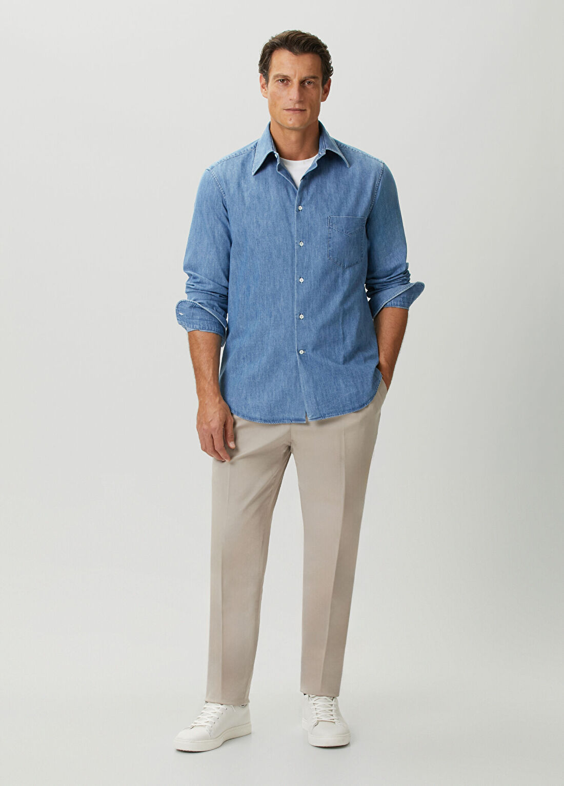 Brunello Cucinelli Mavi Denim Gömlek görsel 2