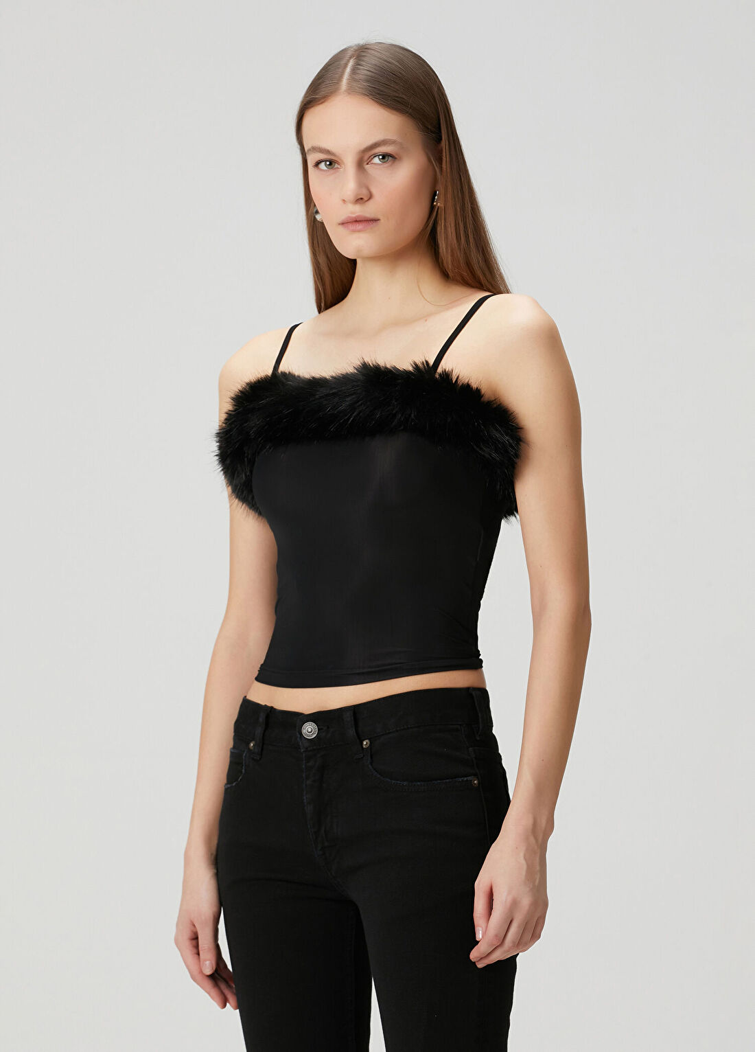 Balenciaga Siyah Askılı Bluz görsel 3