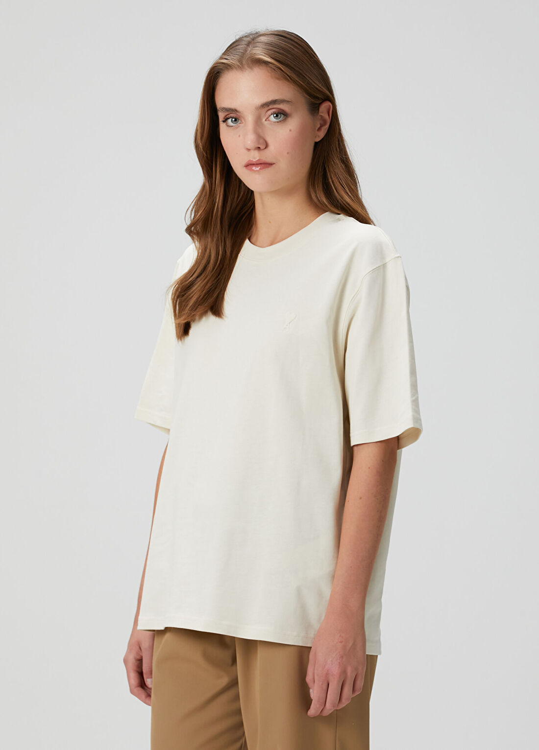 Ami Paris Ekru T-shirt