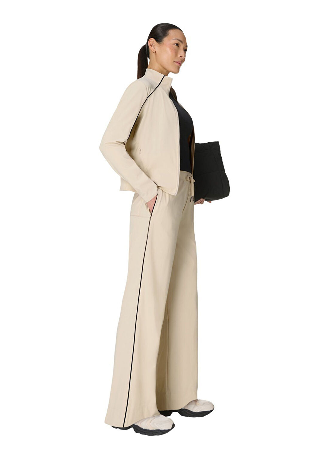 Sweaty Betty Explorer Wide Leg 30 Trouser Bej Kadın Spor Pantolon görsel 3