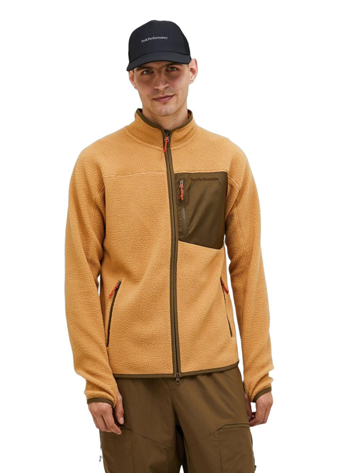 Peak Performance M Pile Renkli Polar Fermuarlı Erkek Spor Ceket