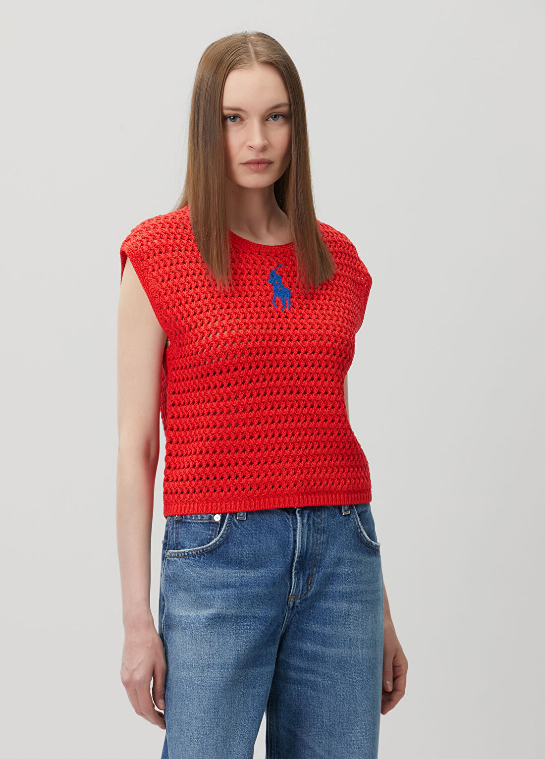 Polo Ralph Lauren Kırmızı Tığ İşi Triko