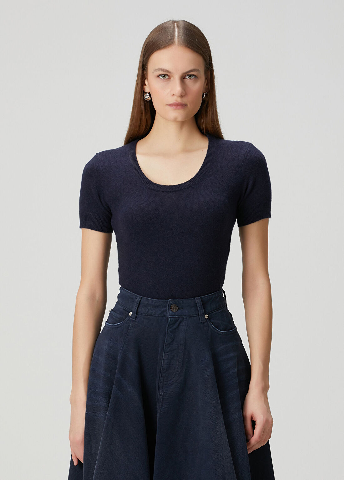 Balenciaga Lacivert Kaşmir Triko