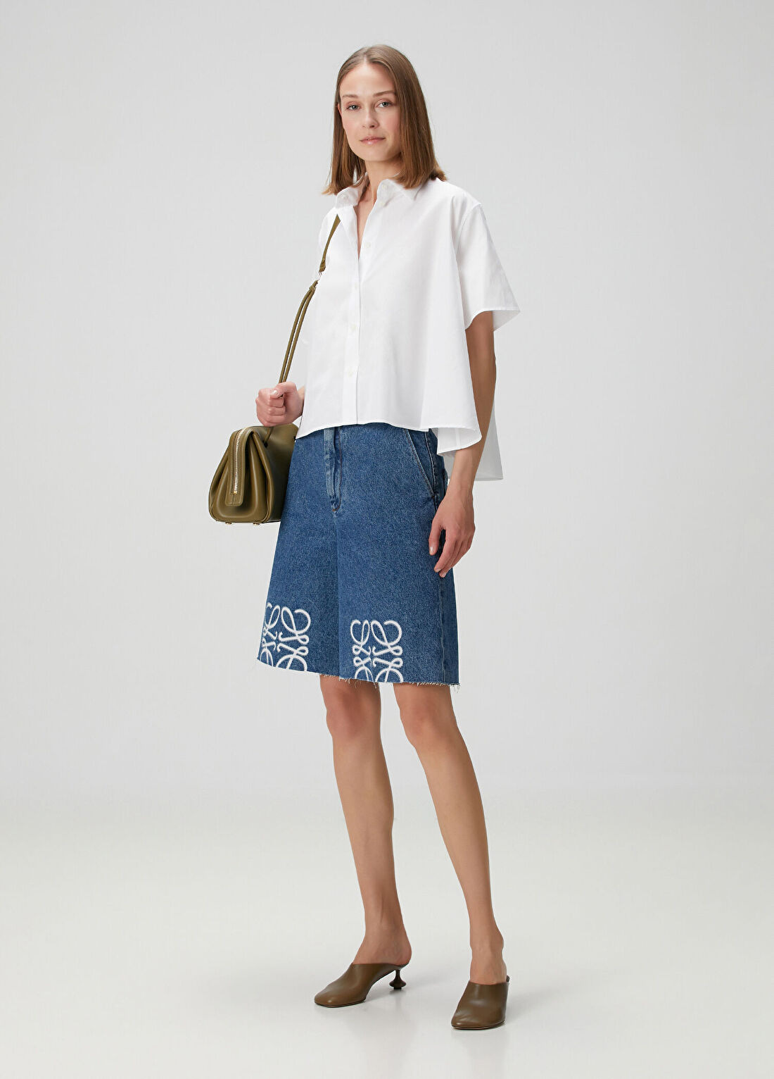 Loewe Anagram Mavi Denim Şort