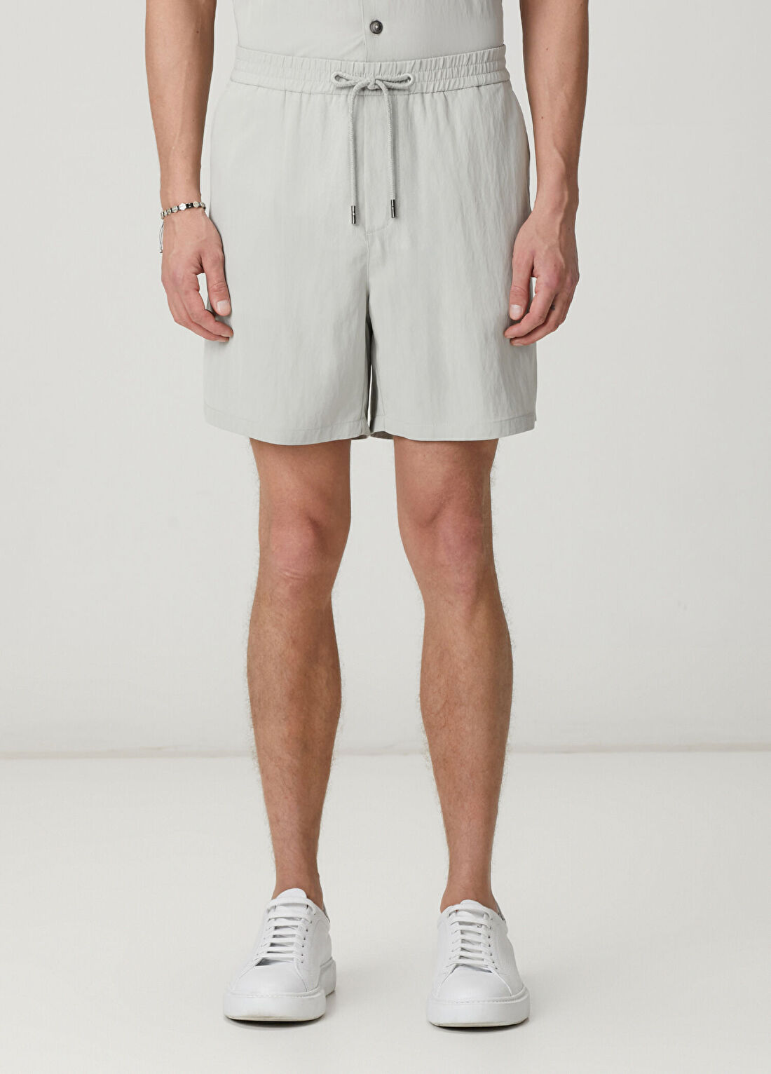 Beymen Club Gri Twill Lyocell Şort görsel 2