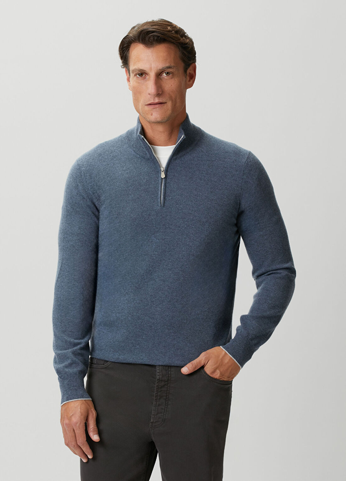 Brunello Cucinelli Indigo Kaşmir Kazak