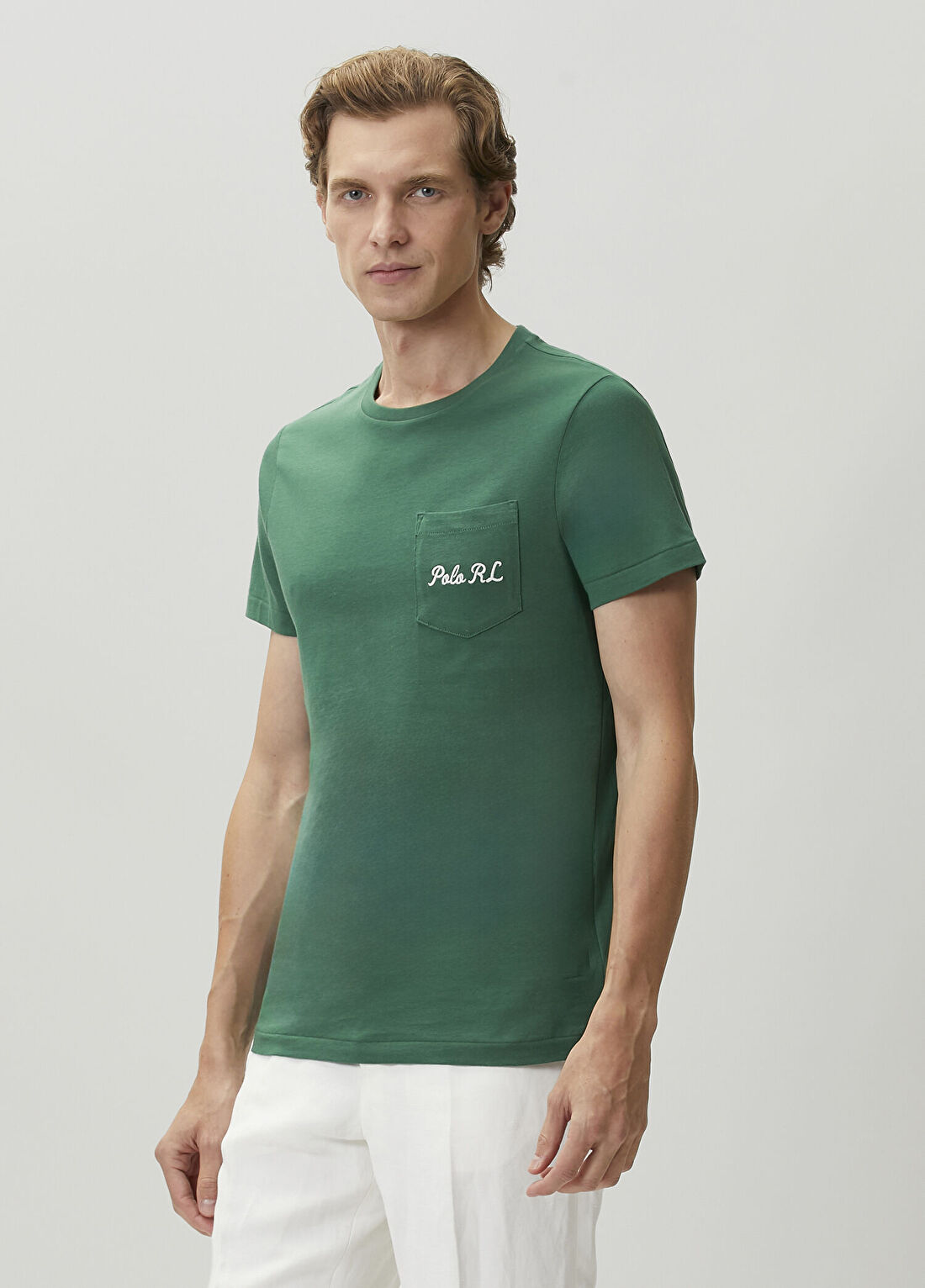 Polo Ralph Lauren Custom Slim Fit Yeşil T-shirt görsel 3