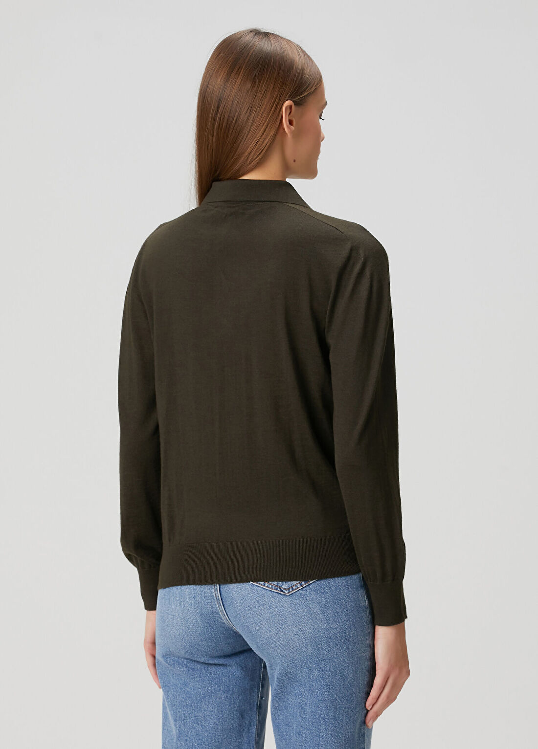 Kiton Koyu Yeşil Polo Yaka Kaşmir Triko görsel 4