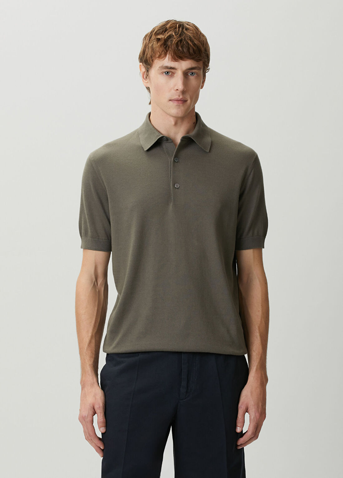 Zegna Kahverengi Polo Yaka T-shirt